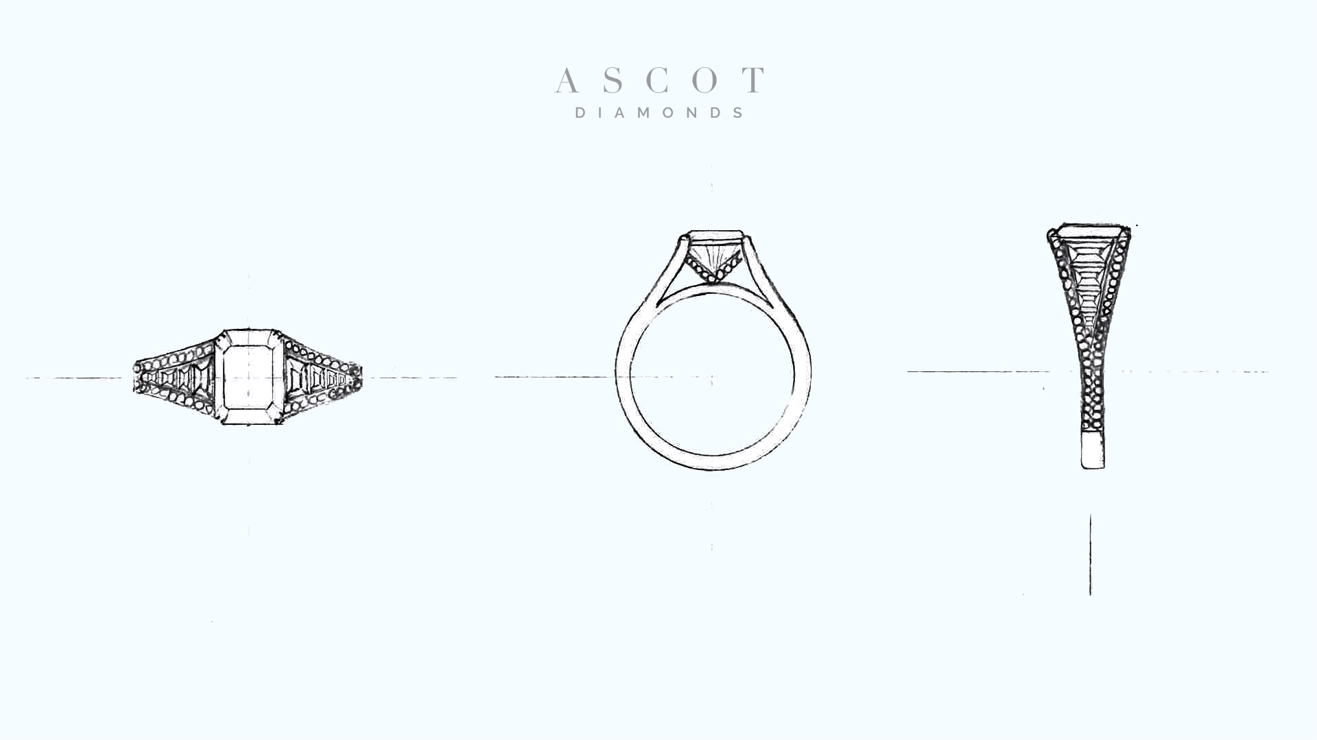 Diamond Ring Design Sketch  SK1055  JEWELLERY GRAPHICS