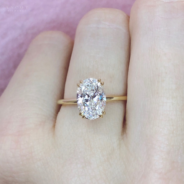 14k Oval Cut Genuine Sapphire Diamond Ring – FERKOS FJ