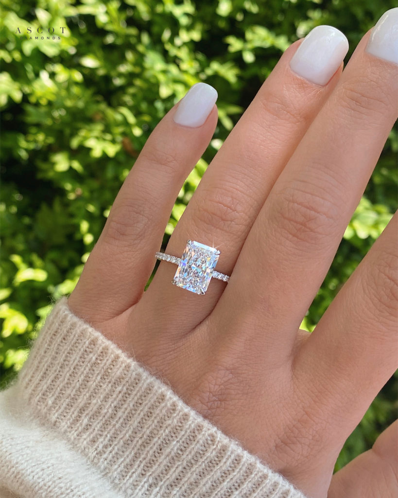 5 carat three stone radiant cut diamond ring