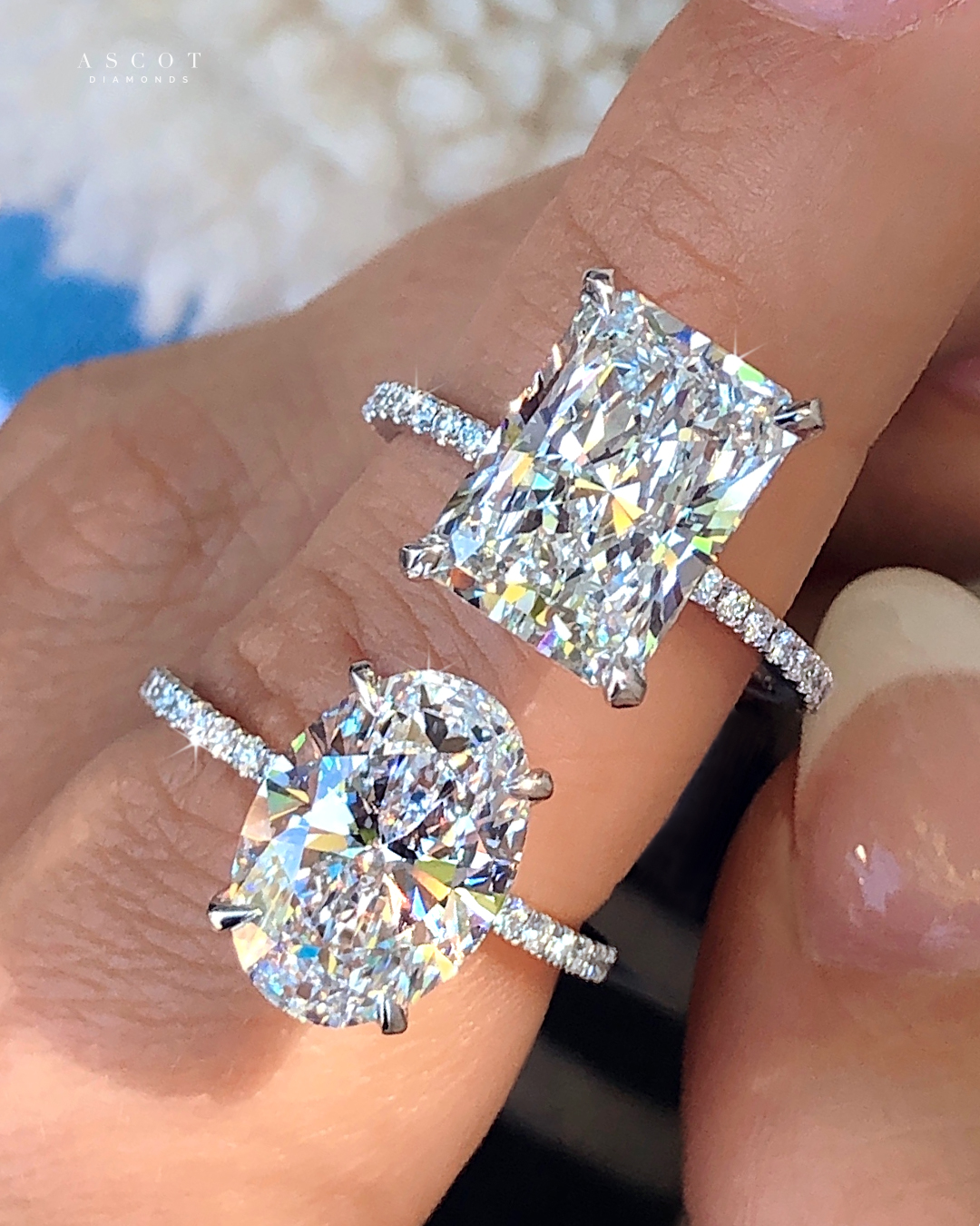 Radiant Cut Diamond Ring With Pear Shape Side Diamonds | ADN – Australian  Diamond Network